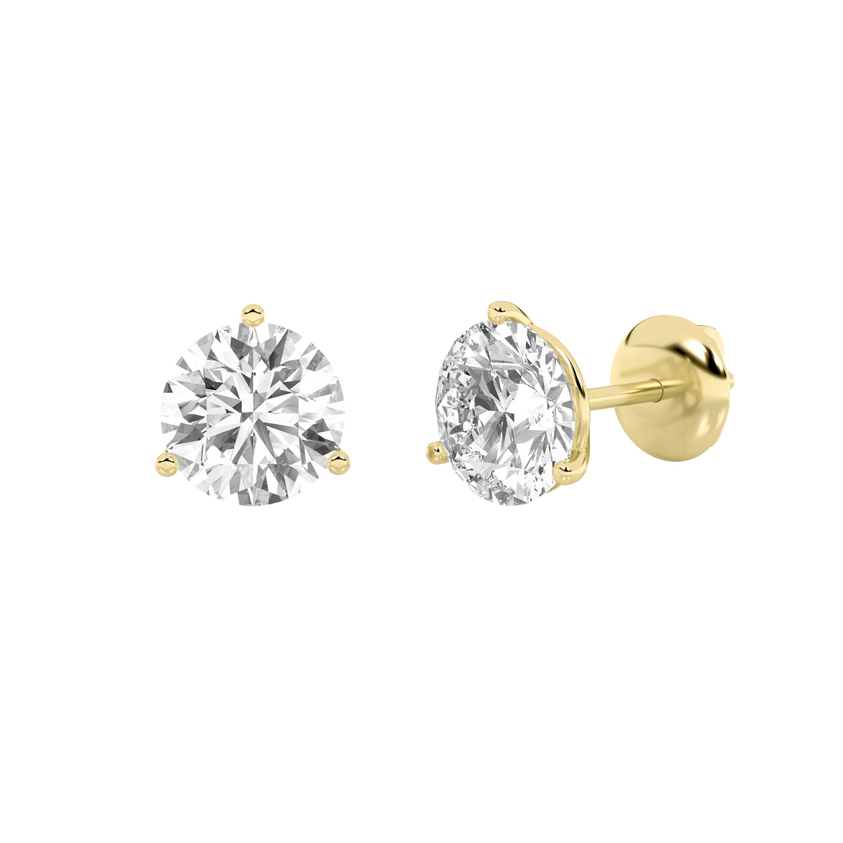 0.5Cttw Round Shaped Lab Grown Diamond (F/VS) Stud Earrings in 14K Gold