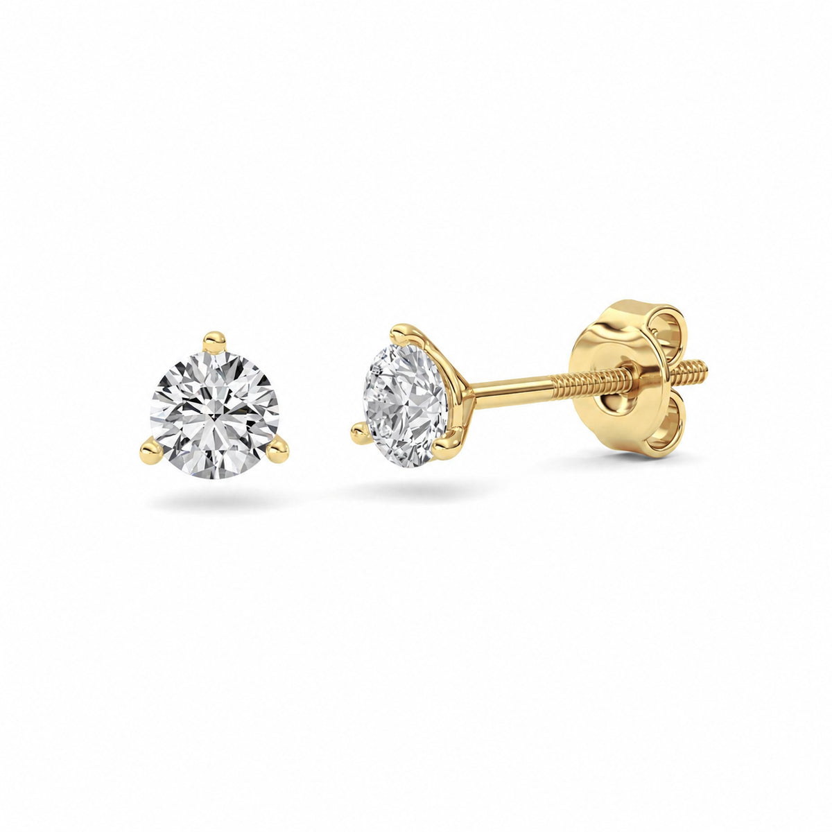 0.5Cttw Round Shaped Lab Grown Diamond (F/VS) Stud Earrings in 14K Gold