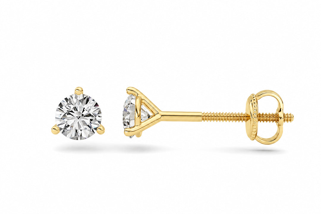 0.5Cttw Round Shaped Lab Grown Diamond (F/VS) Stud Earrings in 14K Gold