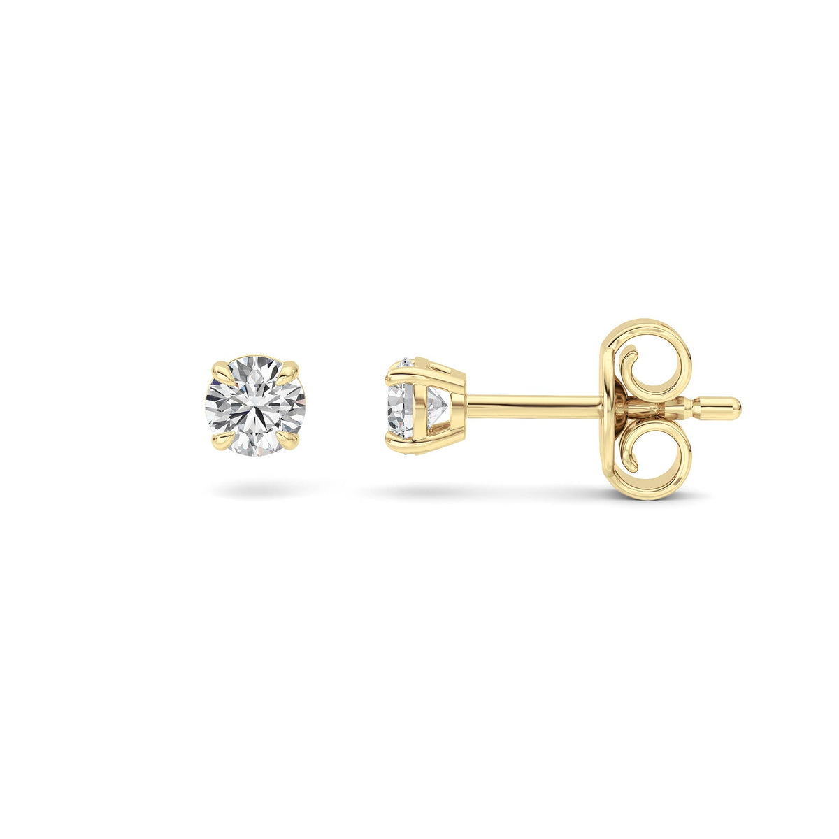 0.5Cttw Round Shaped Lab Grown Diamond (F/VS) Stud Earrings in 14K Gold