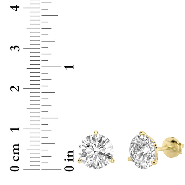 1.5Cttw Round Shaped Lab Grown Diamond (F/VS) Martini Stud Earrings in 14K Yellow Gold