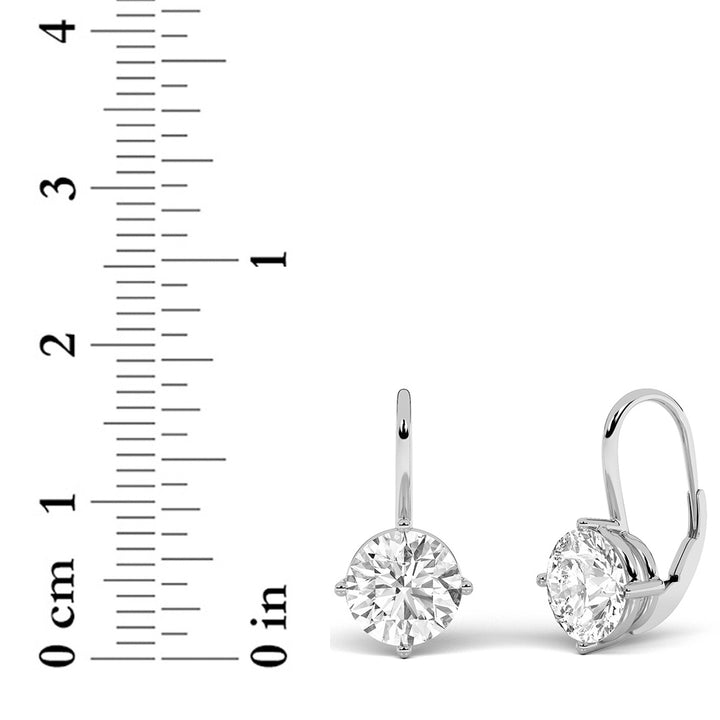 4Cttw Round Shaped Lab Grown Diamond (F/VS) Stud Earrings in 14K Gold