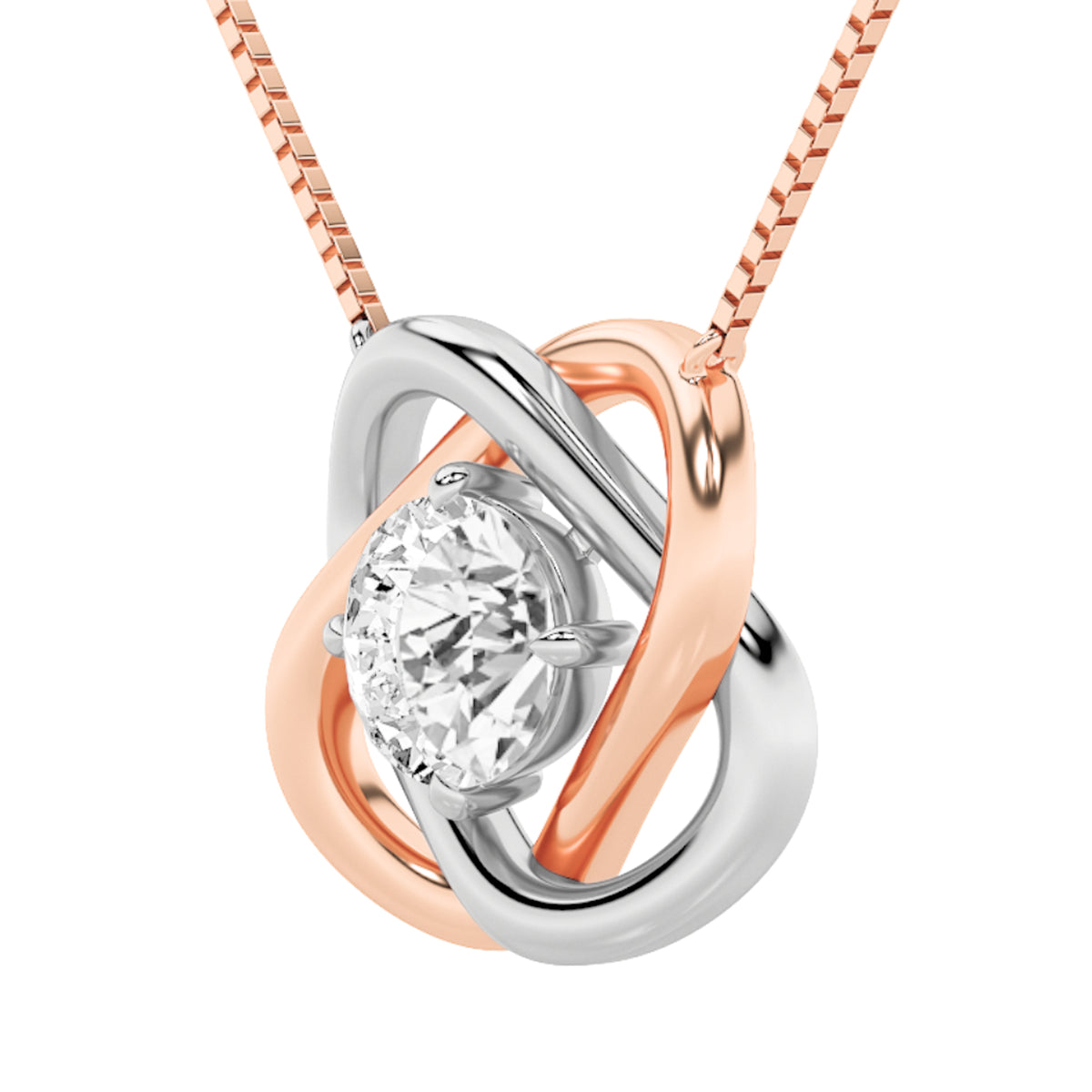 1Cttw Round Shaped Lab Grown Diamond (F/VS)  Necklace in 14K Gold