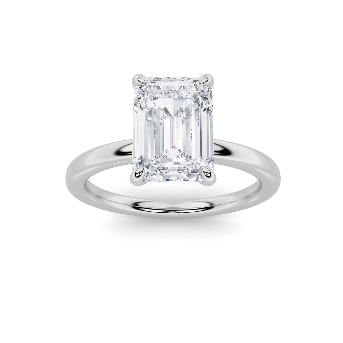 2Cttw Emerald Shaped Lab Grown Diamond Classic Solitaire Ring in 14K Gold (F/VS)