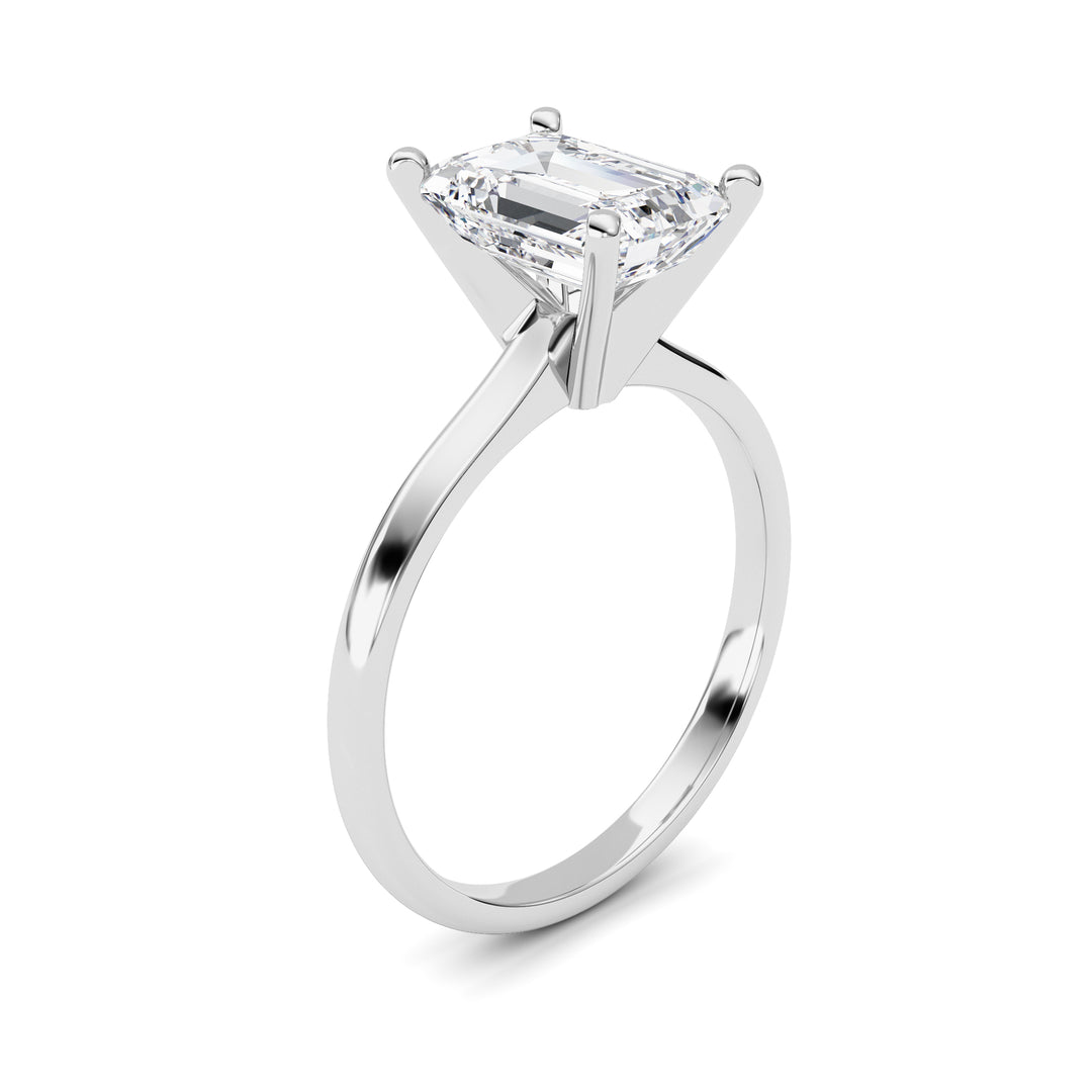 2Cttw Emerald Shaped Lab Grown Diamond Classic Solitaire Ring in 14K Gold (F/VS)