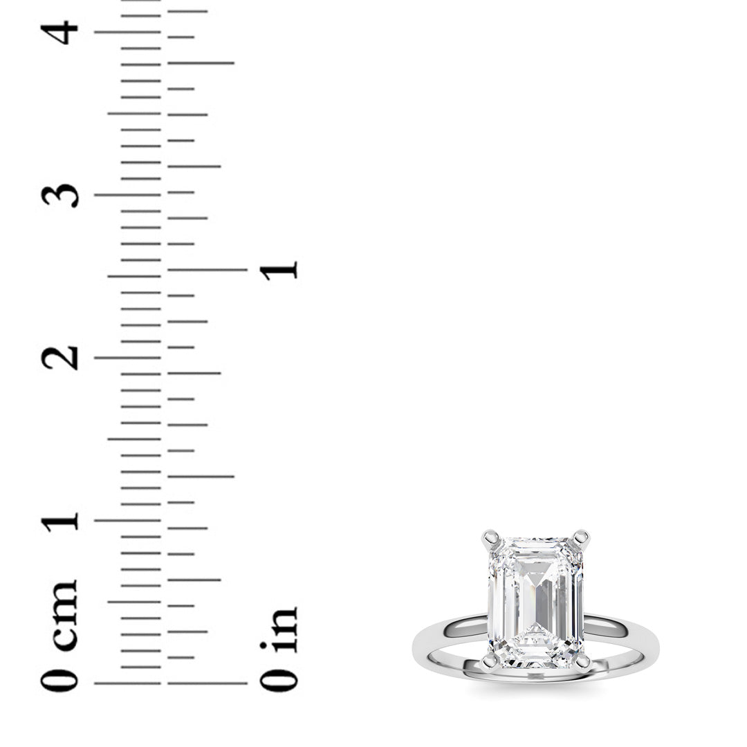 2Cttw Emerald Shaped Lab Grown Diamond Classic Solitaire Ring in 14K Gold (F/VS)