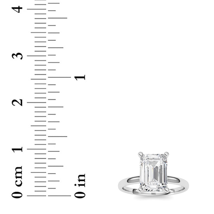 2Cttw Emerald Shaped Lab Grown Diamond Classic Solitaire Ring in 14K Gold (F/VS)