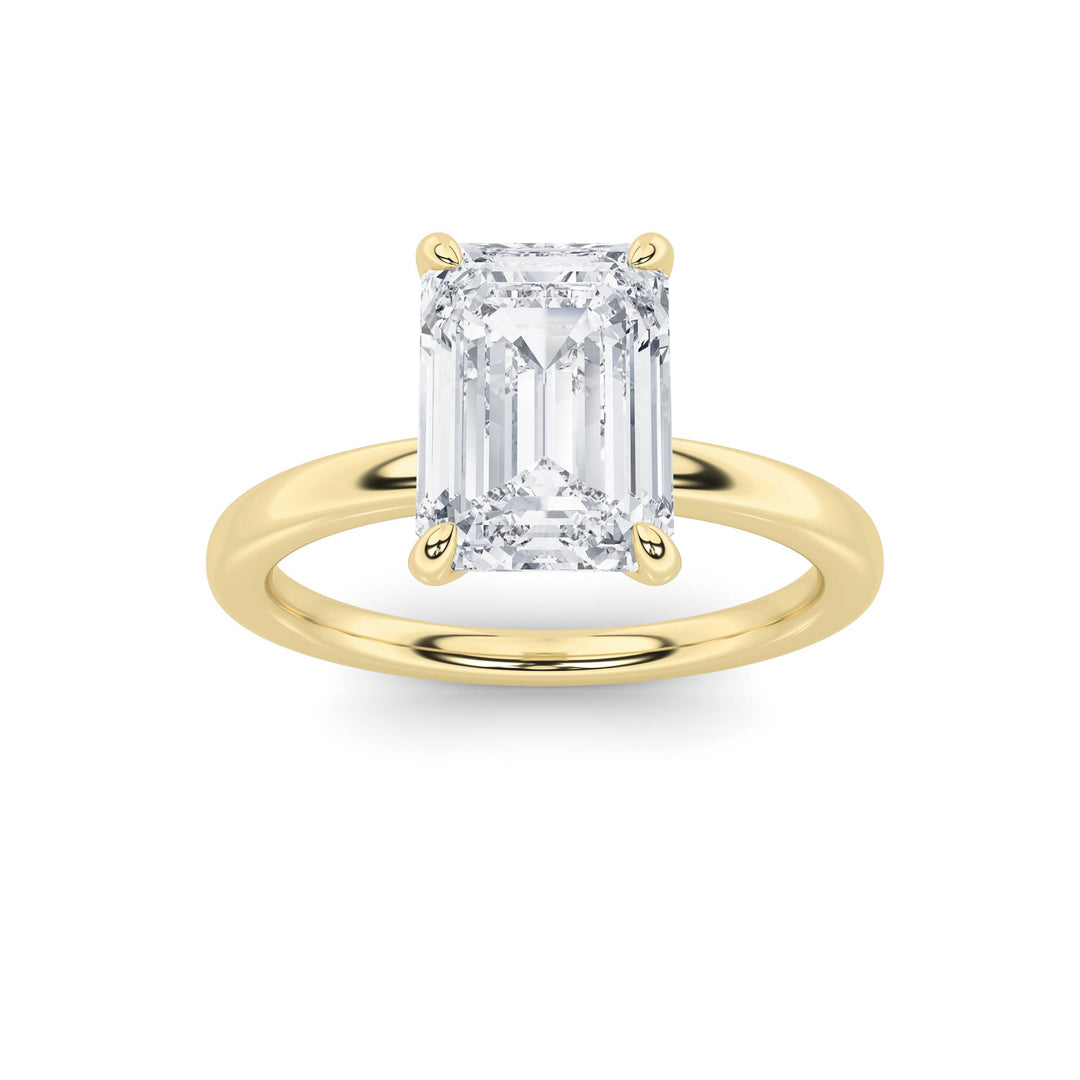 3Cttw Emerald Shaped Lab Grown Diamond Classic Solitaire Ring in 14K Gold (F/VS)