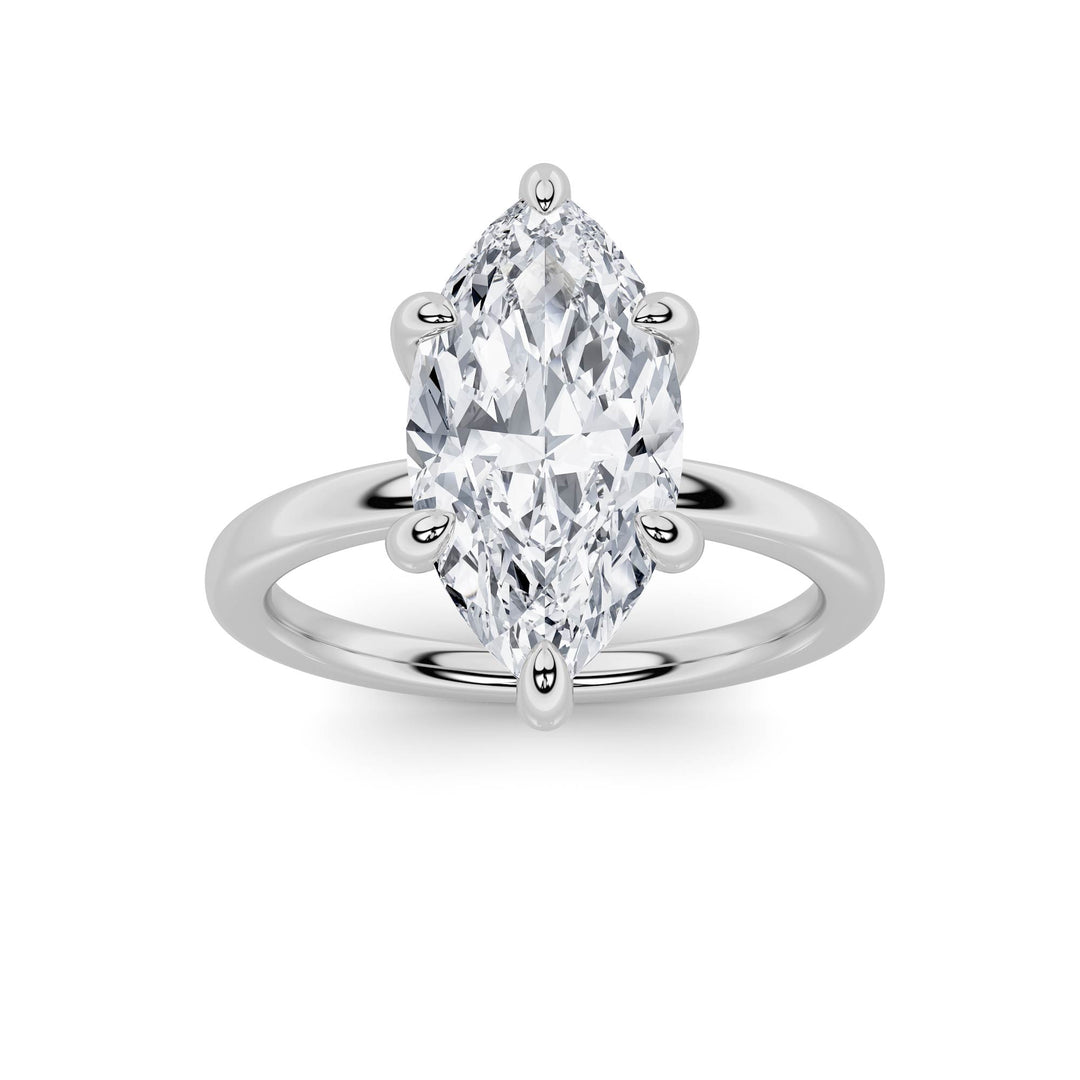 1.5Cttw Marquise Shaped Lab Grown Diamond ClassicSolitaire Ring in 14K Gold (F/VS)