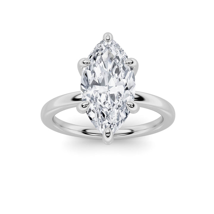 2Cttw Marquise Shaped Lab Grown Diamond Classic Solitaire Ring in 14K Gold (F/VS)