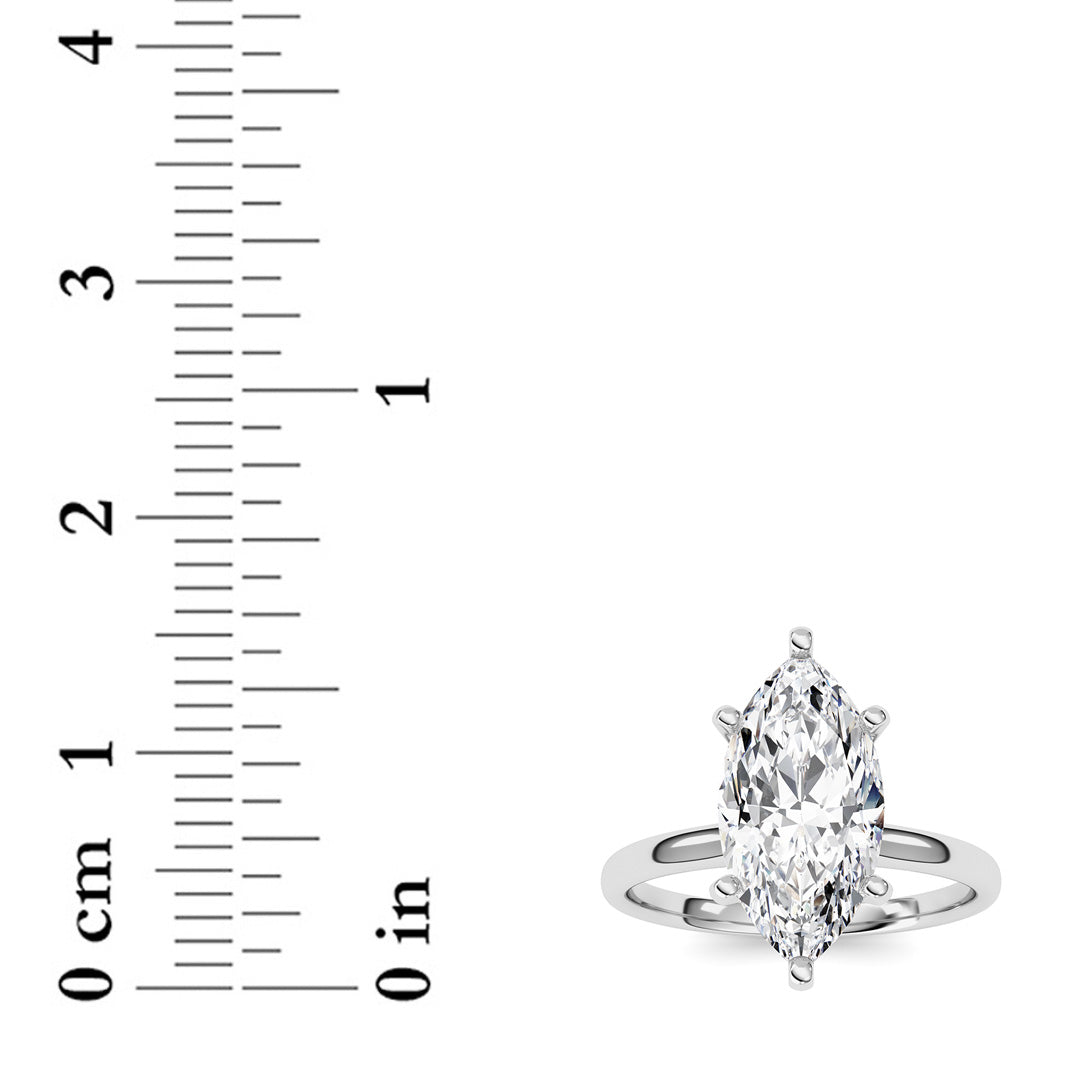 2Cttw Marquise Shaped Lab Grown Diamond Classic Solitaire Ring in 14K Gold (F/VS)