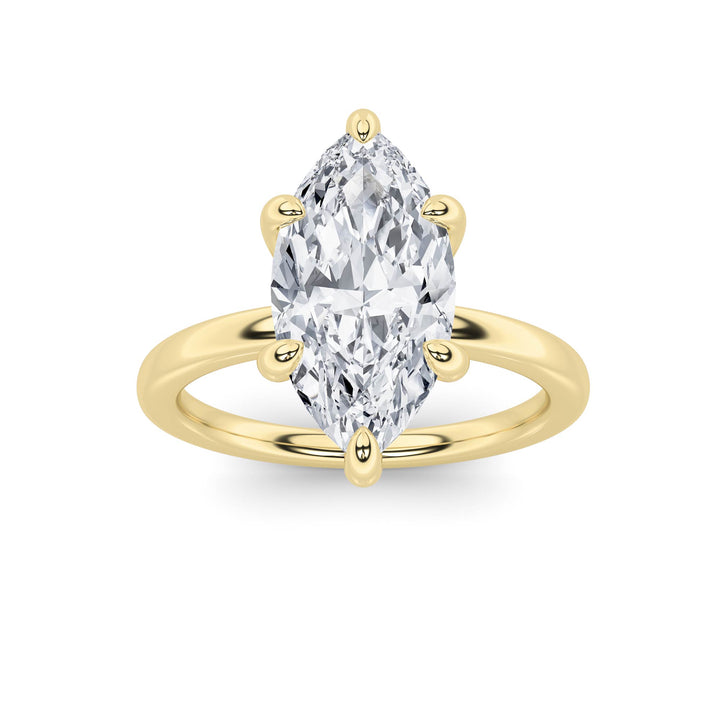 2Cttw Marquise Shaped Lab Grown Diamond Classic Solitaire Ring in 14K Gold (F/VS)