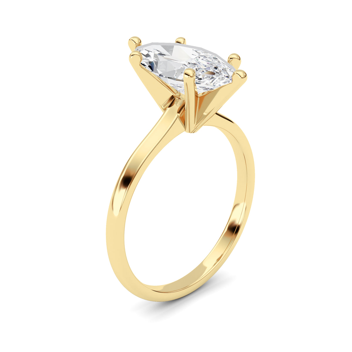 2Cttw Marquise Shaped Lab Grown Diamond Classic Solitaire Ring in 14K Gold (F/VS)