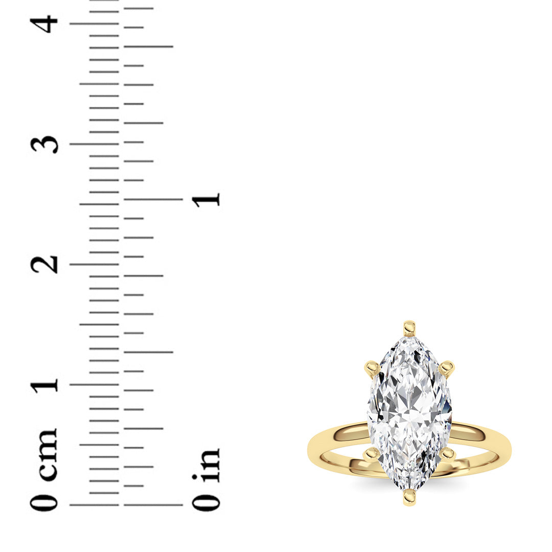 2Cttw Marquise Shaped Lab Grown Diamond Classic Solitaire Ring in 14K Gold (F/VS)
