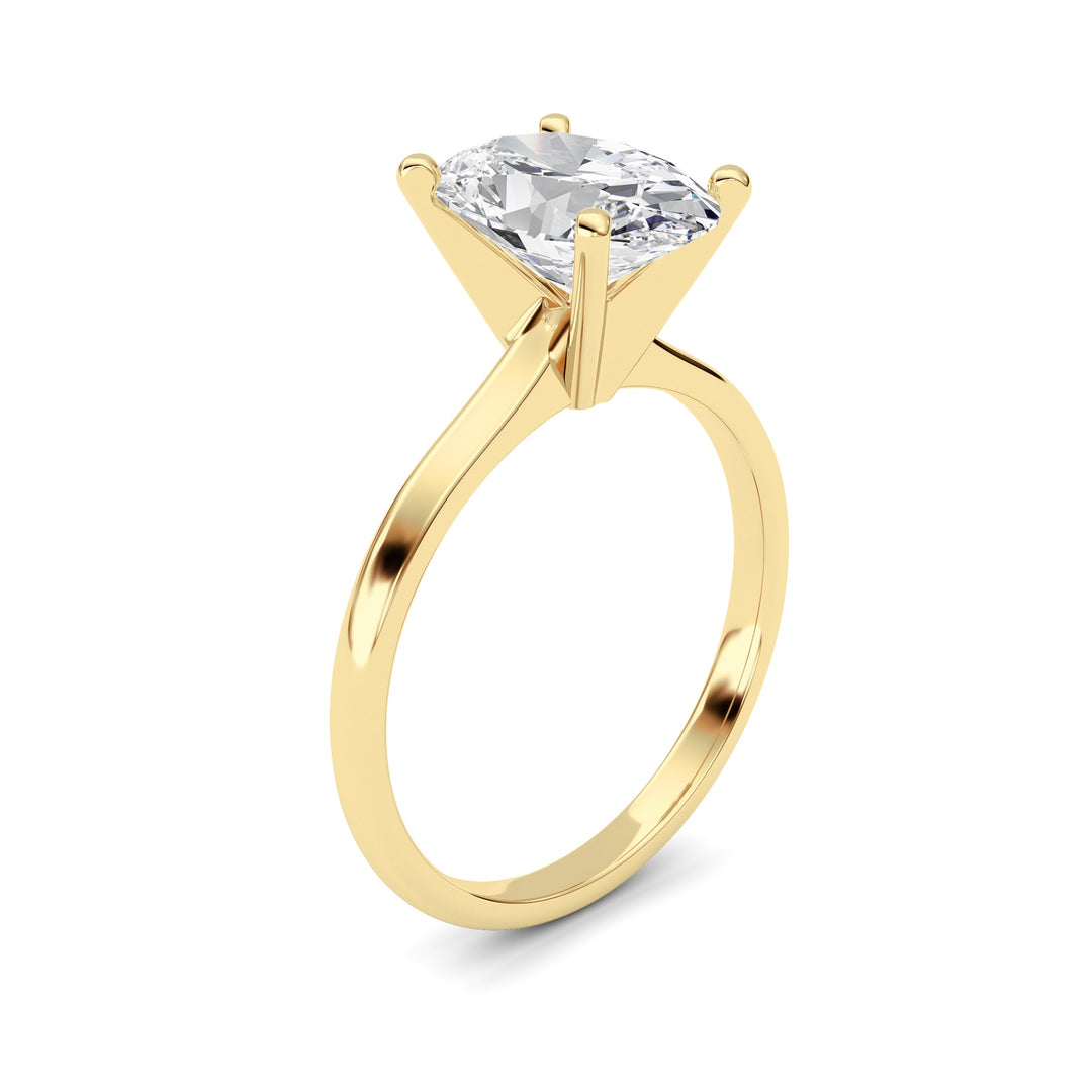1Cttw Oval Shaped Lab Grown Diamond Classic Solitaire Ring in 14K Gold (F/VS)
