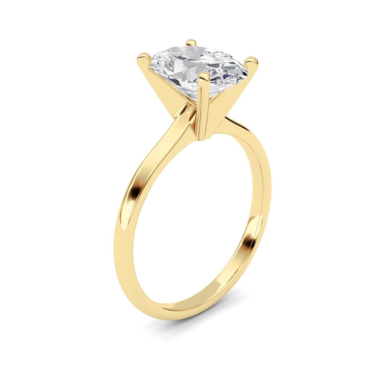1Cttw Oval Shaped Lab Grown Diamond Classic Solitaire Ring in 14K Gold (F/VS)