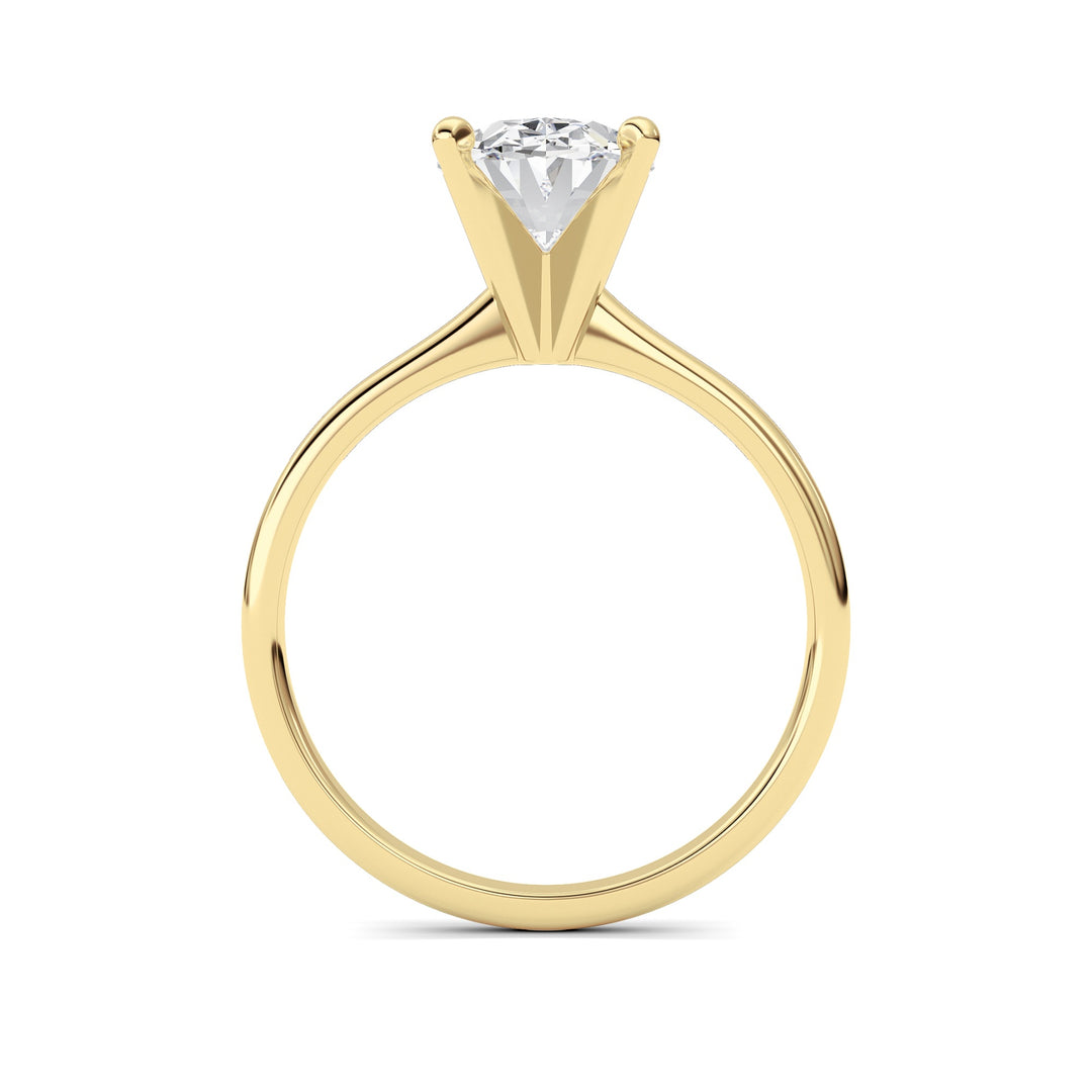 1Cttw Oval Shaped Lab Grown Diamond Classic Solitaire Ring in 14K Gold (F/VS)