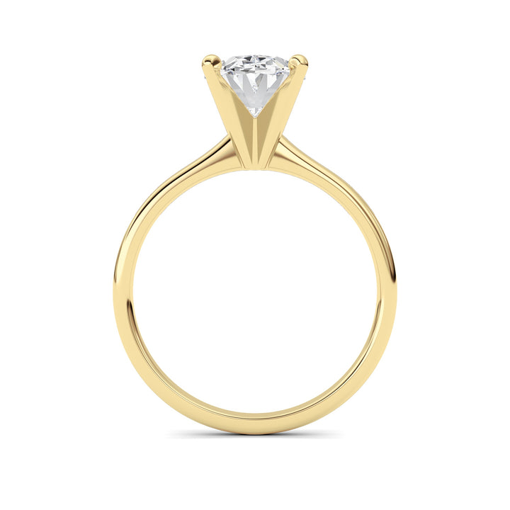 1Cttw Oval Shaped Lab Grown Diamond Classic Solitaire Ring in 14K Gold (F/VS)