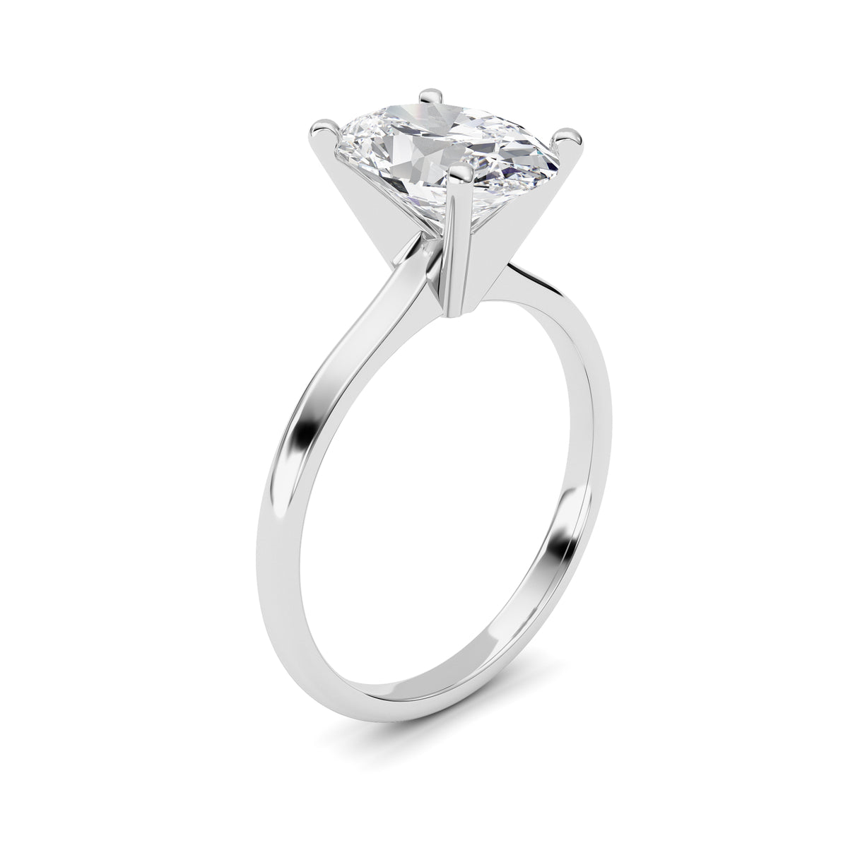 2Cttw Oval Shaped Lab Grown Diamond Classic Solitaire Ring in 14K Gold (F/VS)