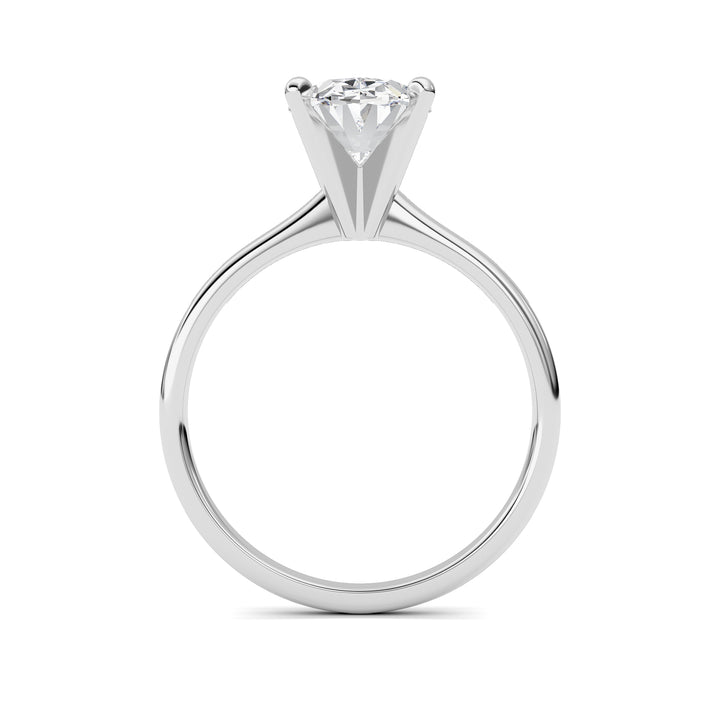 2Cttw Oval Shaped Lab Grown Diamond Classic Solitaire Ring in 14K Gold (F/VS)