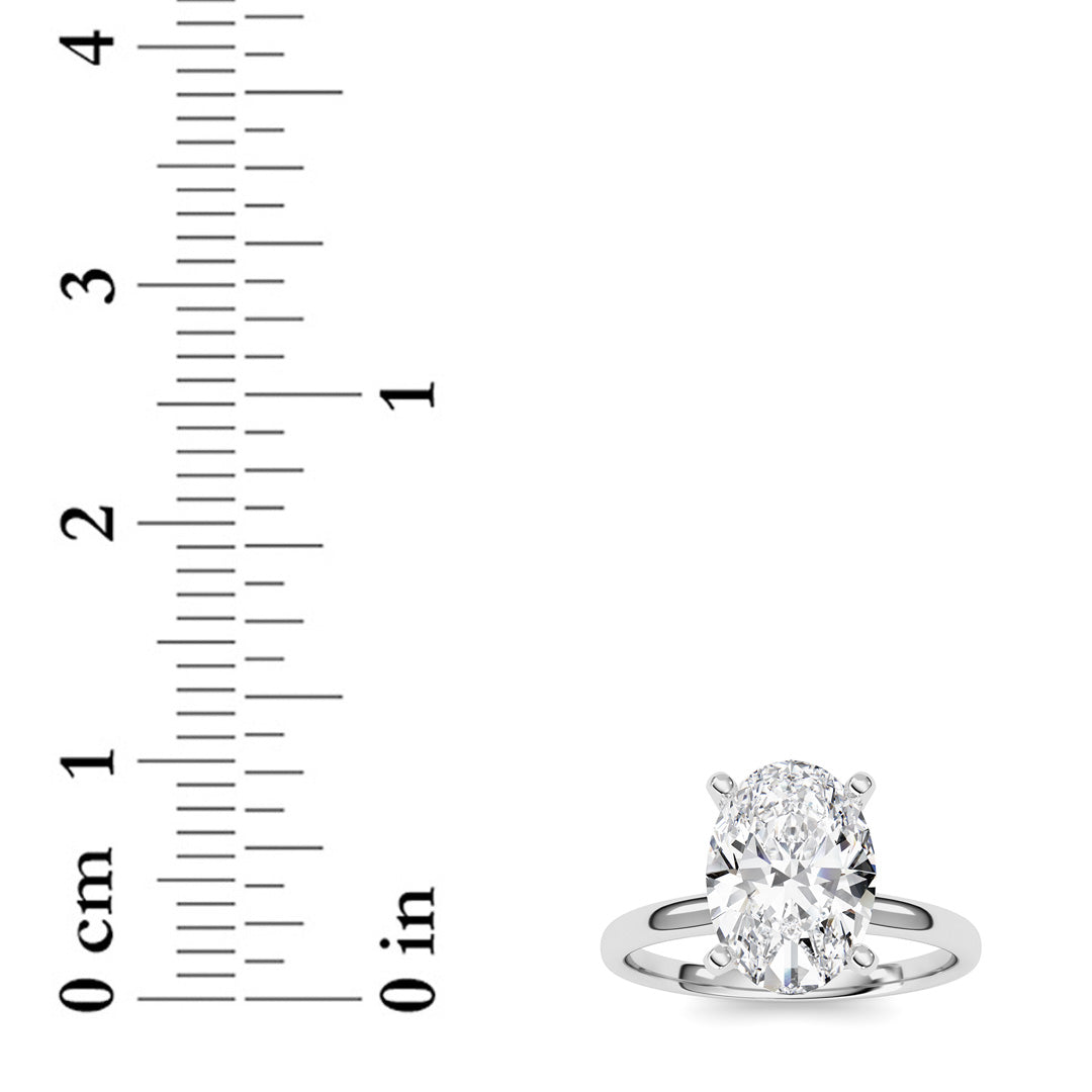 2Cttw Oval Shaped Lab Grown Diamond Classic Solitaire Ring in 14K Gold (F/VS)