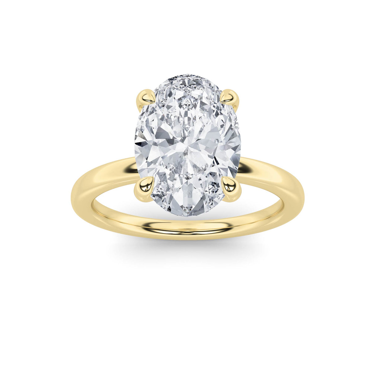 2Cttw Oval Shaped Lab Grown Diamond Classic Solitaire Ring in 14K Gold (F/VS)