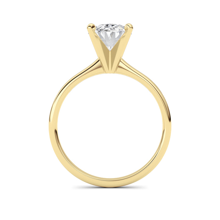 2Cttw Oval Shaped Lab Grown Diamond Classic Solitaire Ring in 14K Gold (F/VS)