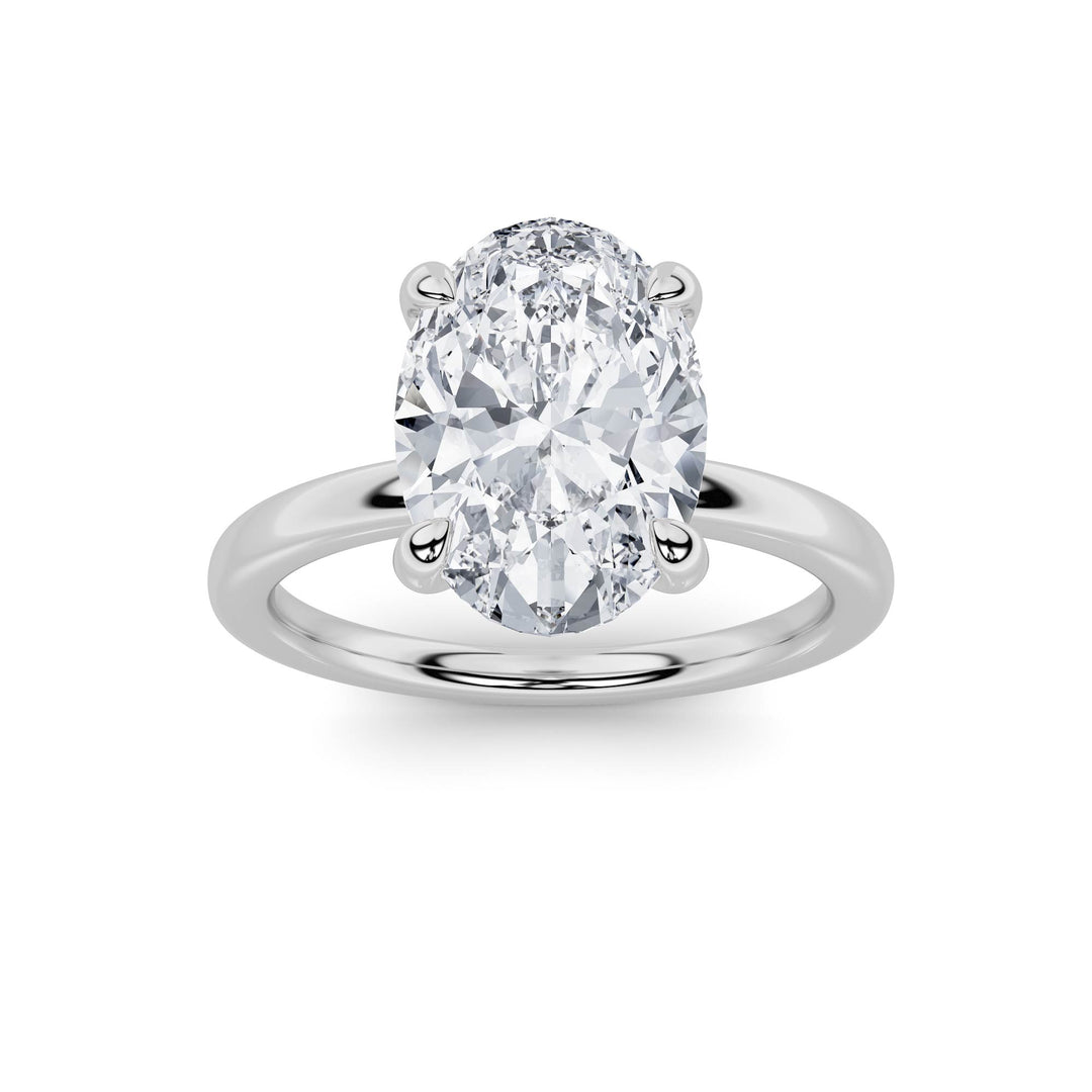 5Cttw Oval Shaped Lab Grown Diamond Classic Solitaire Ring in 14K Gold (F/VS)