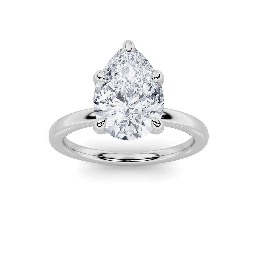1.5Cttw Pear Shaped Lab Grown Diamond Classic Solitaire Ring in 14K Gold (F/VS)