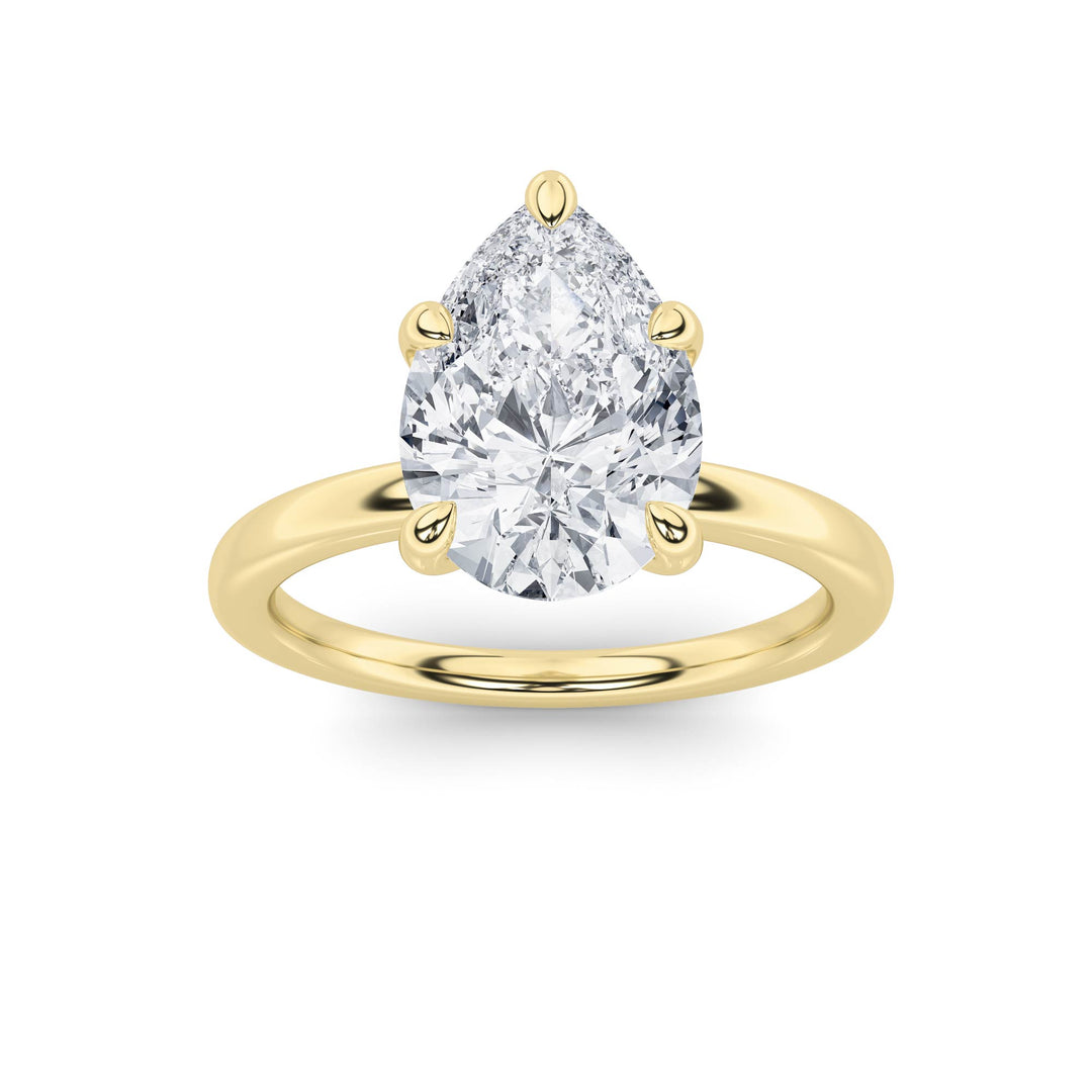 1.5Cttw Pear Shaped Lab Grown Diamond Classic Solitaire Ring in 14K Gold (F/VS)