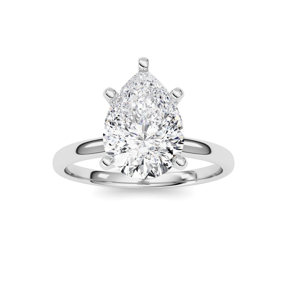 2Cttw Pear Shaped Lab Grown Diamond Classic Solitaire Ring in 14K Gold (F/VS)
