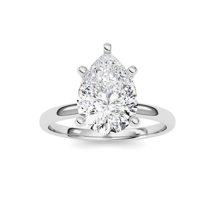 2Cttw Pear Shaped Lab Grown Diamond Classic Solitaire Ring in 14K Gold (F/VS)