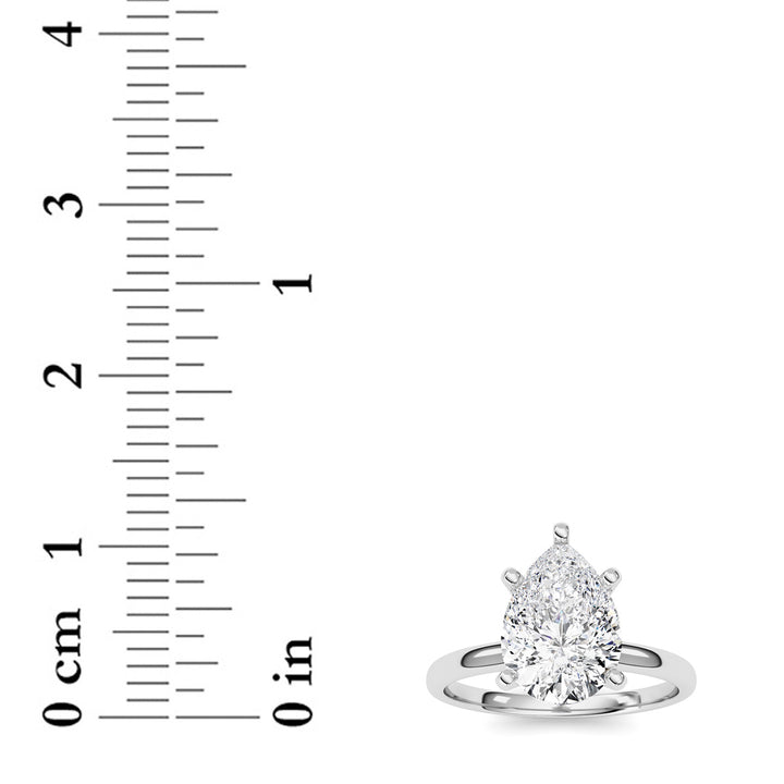 2Cttw Pear Shaped Lab Grown Diamond Classic Solitaire Ring in 14K Gold (F/VS)