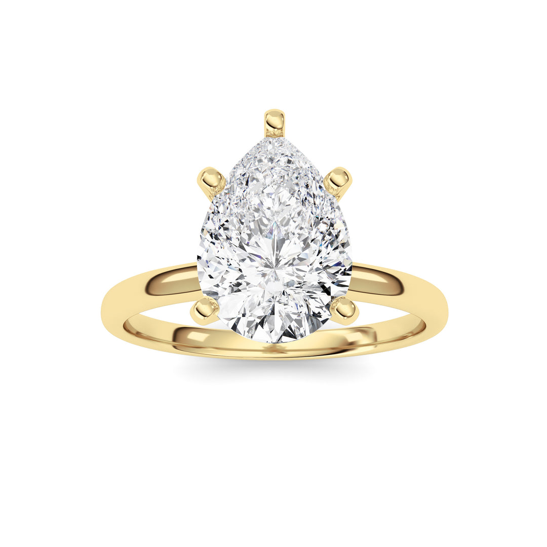 2Cttw Pear Shaped Lab Grown Diamond Classic Solitaire Ring in 14K Gold (F/VS)
