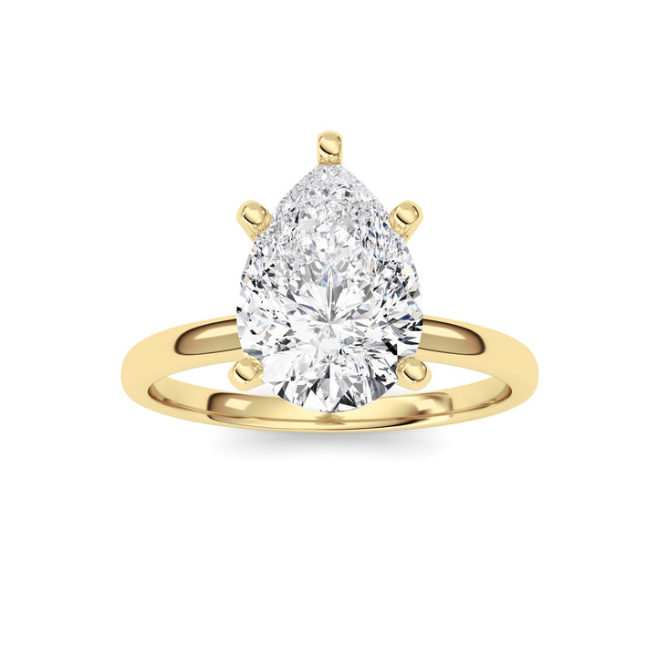 2Cttw Pear Shaped Lab Grown Diamond Classic Solitaire Ring in 14K Gold (F/VS)