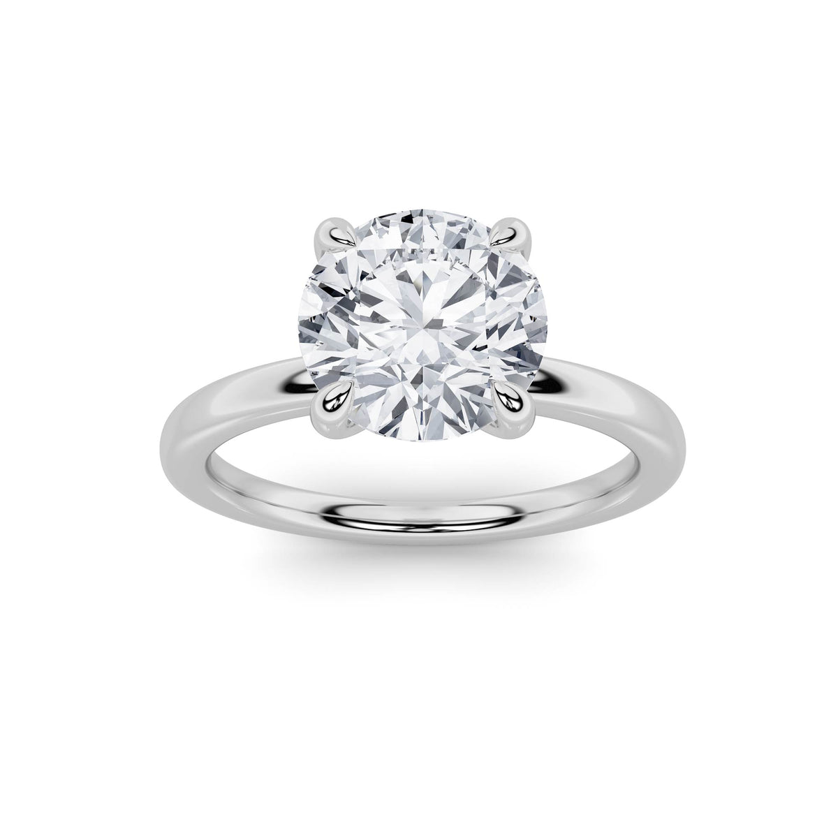 1.5Cttw Round Shaped Lab Grown Diamond Classic Solitaire Ring in 14K Gold (F/VS)