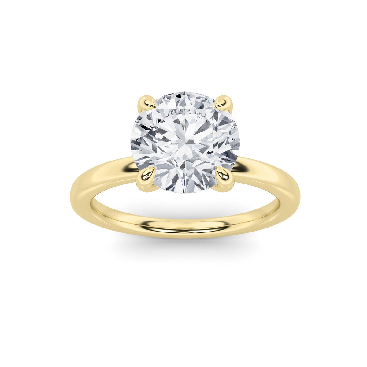2Cttw Round Shaped Lab Grown Diamond Classic Solitaire Ring in 14K Gold (F/VS)