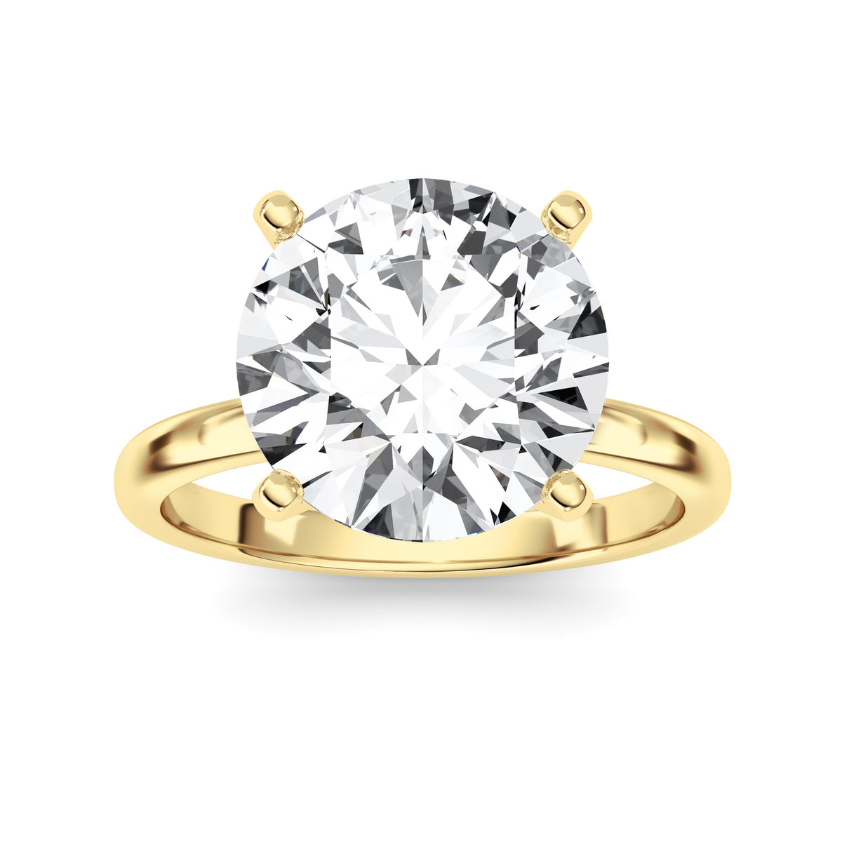5Cttw Round Shaped Lab Grown Diamond Classic Solitaire Ring in 14K Gold (F/VS)