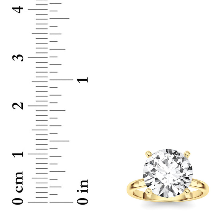 5Cttw Round Shaped Lab Grown Diamond Classic Solitaire Ring in 14K Gold (F/VS)