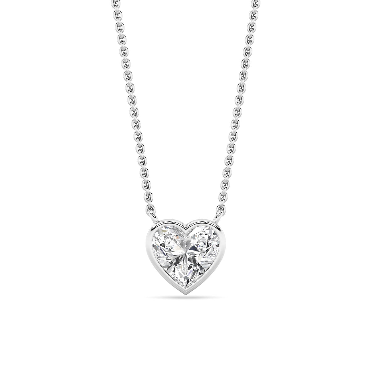 1Cttw Heart Shape Lab Grown Diamond (F/VS ) Pendant Necklace in 14K Gold