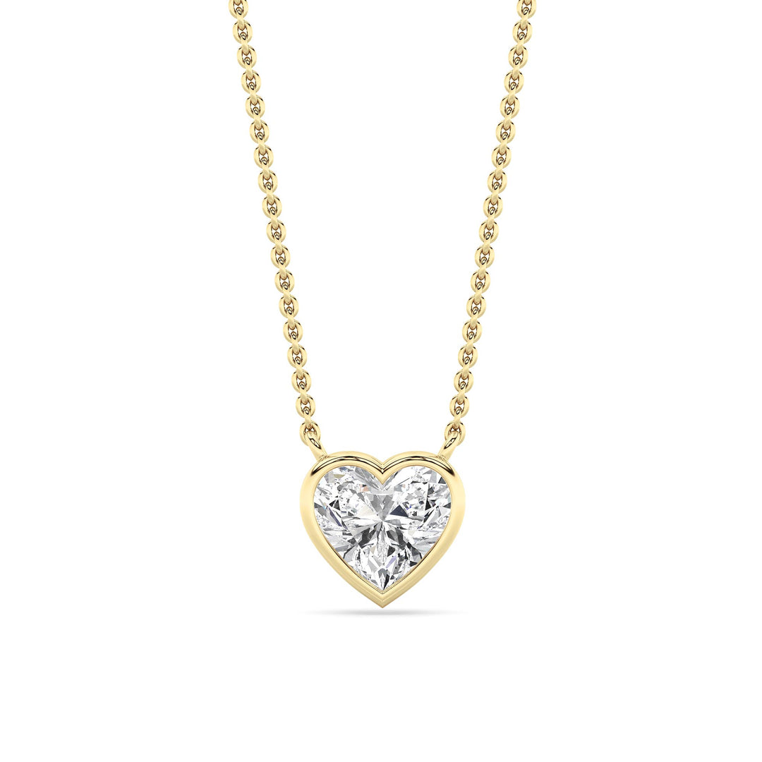 1Cttw Heart Shape Lab Grown Diamond (F/VS ) Pendant Necklace in 14K Gold