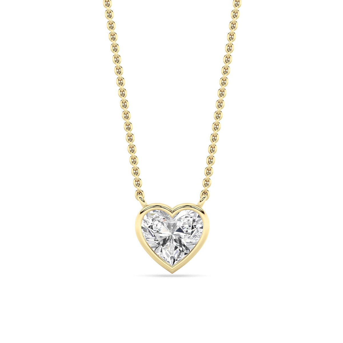 1Cttw Heart Shape Lab Grown Diamond (F/VS ) Pendant Necklace in 14K Gold