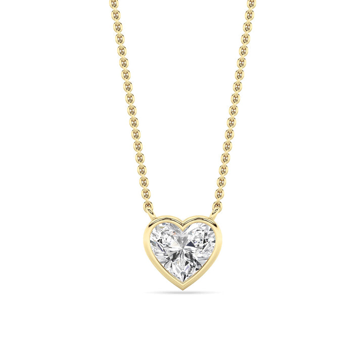 1Cttw Heart Shape Lab Grown Diamond (F/VS ) Pendant Necklace in 14K Gold