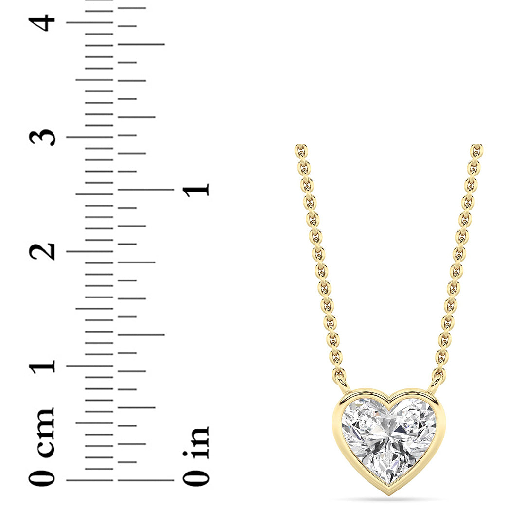1Cttw Heart Shape Lab Grown Diamond (F/VS ) Pendant Necklace in 14K Gold