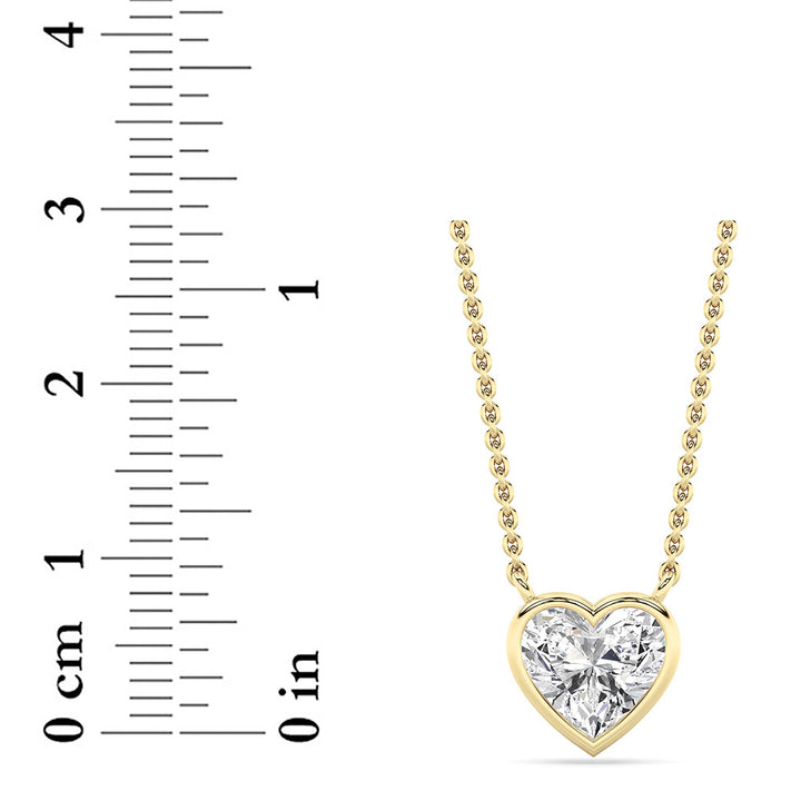 1Cttw Heart Shape Lab Grown Diamond (F/VS ) Pendant Necklace in 14K Gold