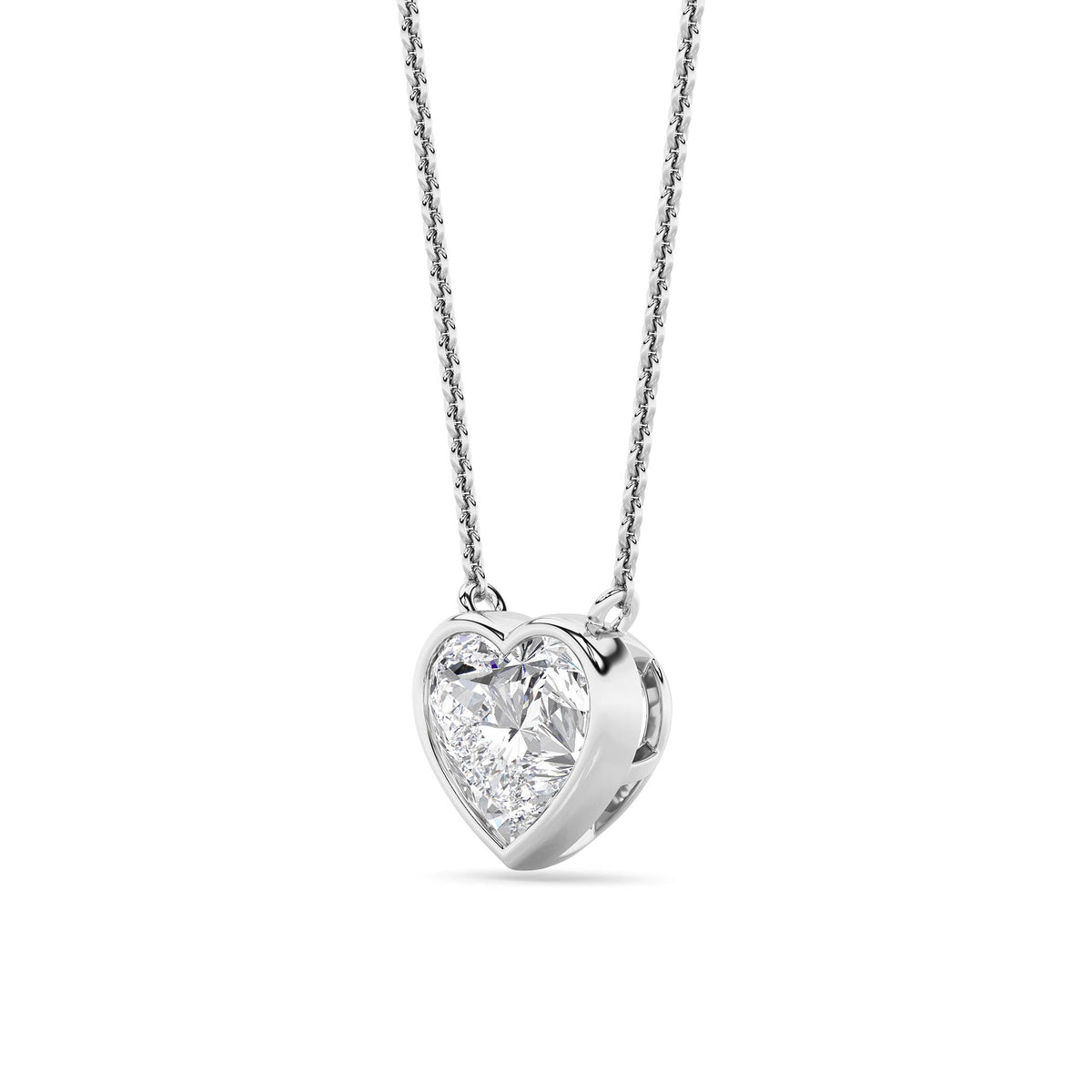 2Cttw Heart Shape Lab Grown Diamond (F/VS ) Pendant Necklace in 14K Gold
