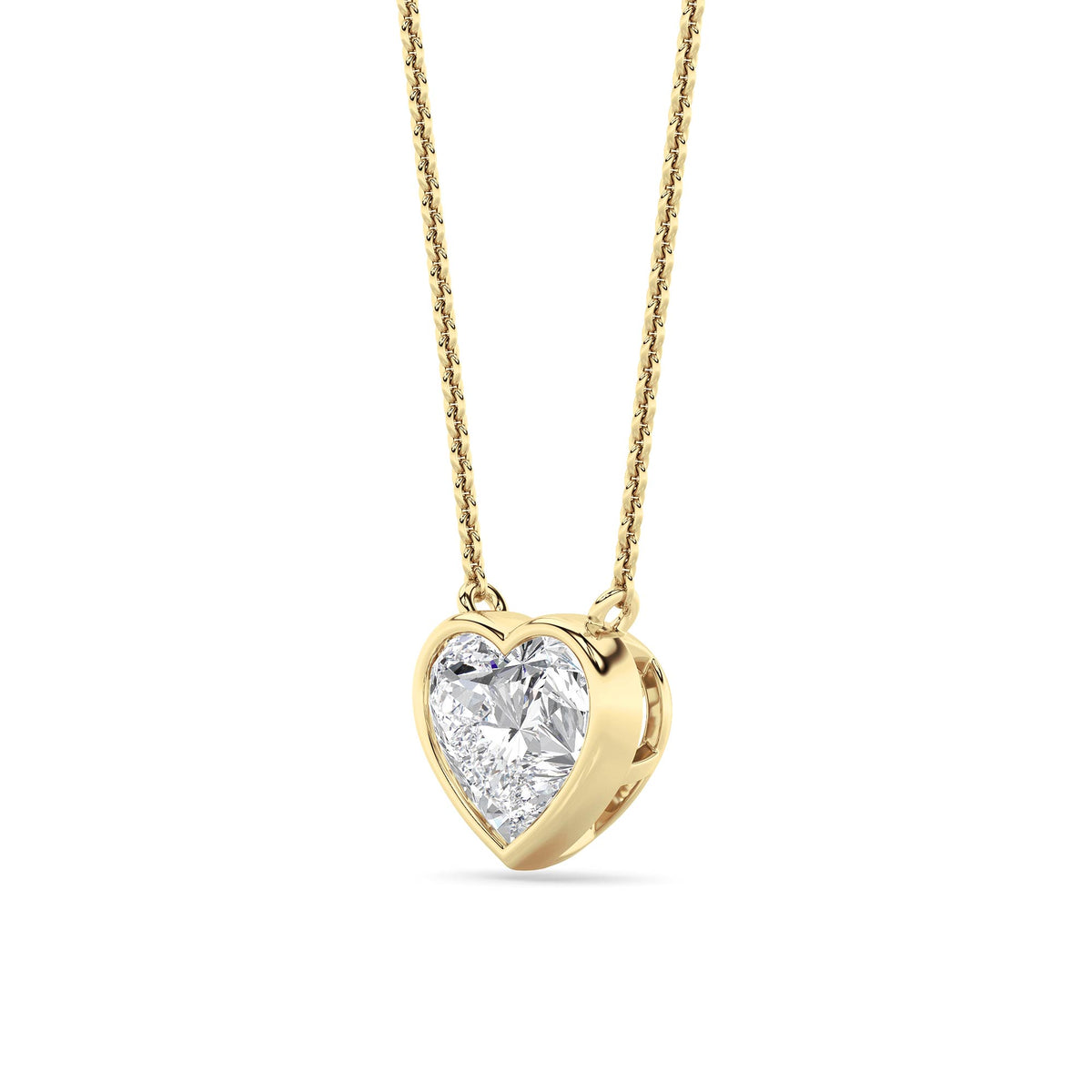 2Cttw Heart Shape Lab Grown Diamond (F/VS ) Pendant Necklace in 14K Gold