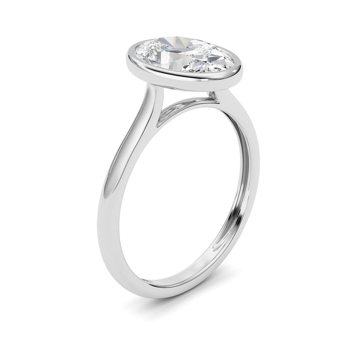Oval Lab Grown Diamond (F/VS ) Ring in 14K Gold