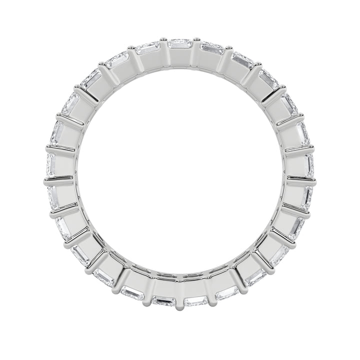 2.5Cttw Emerald Shaped Lab Grown Diamond Split Prong Eternity Ring in 14K Gold (F/VS) - Size 5