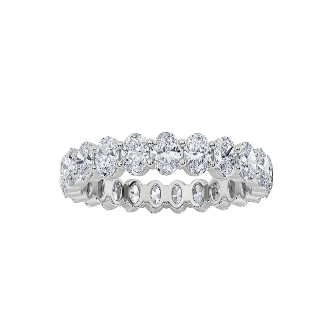 2.2Cttw Oval Shaped Lab Grown Diamond Split ProngEternity Ring in 14K Gold (F/VS) - Size 6